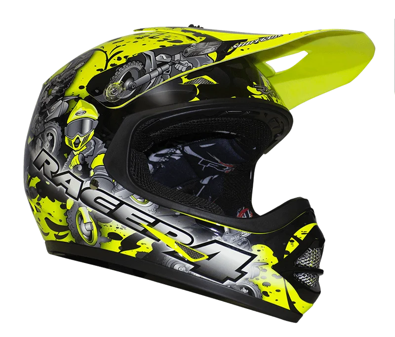 Cycling chest pad-RXT RACER 4 KIDS HELMET - FLUO YELLOW