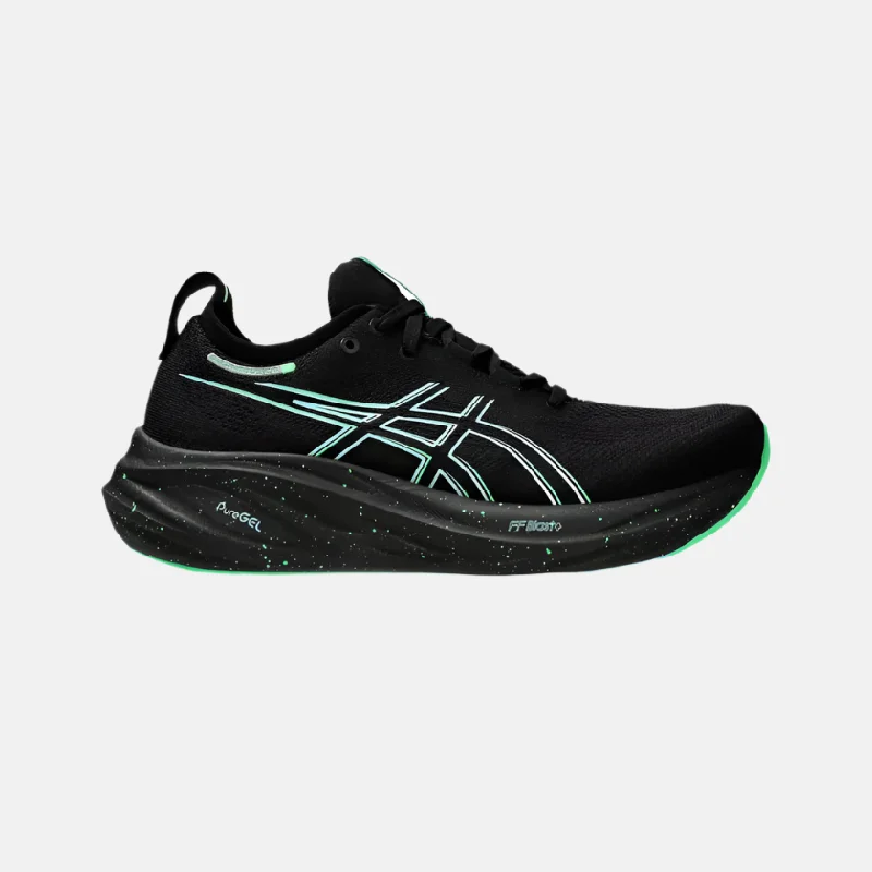 Bike bar pad-Asics Gel-Nimbus 26 Men's Running Shoes -Black/Soothing Sea