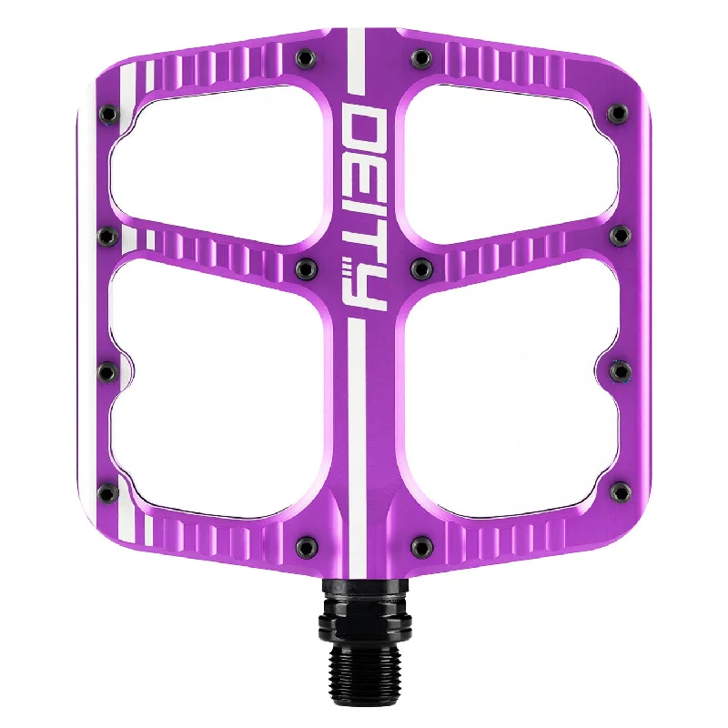 Bicycle fork strap-Deity Flat Trak Pedals Purple