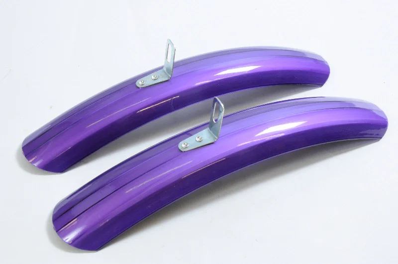 Cycling sleeve strap-LADIES SHORTIE WIDE MUDGUARDS FOR MOUNTAIN BIKES & ATB SHINEY PURPLE UK MADE