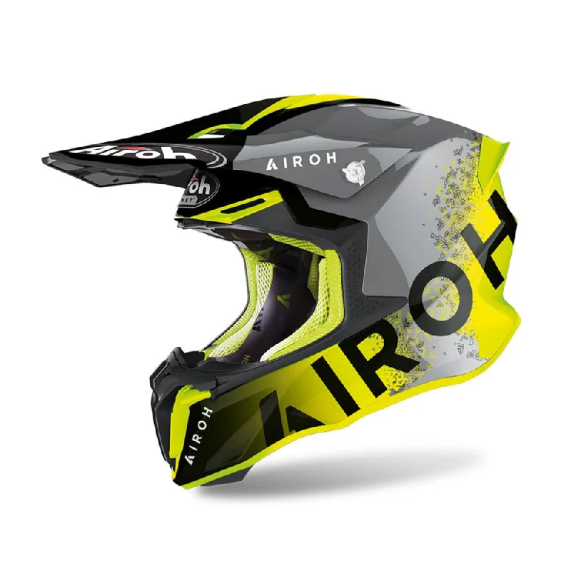 Road bike clip-AIROH TWIST 2.0 HELMET - 'BIT' YELLOW GLOSS