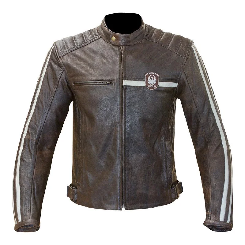 Cycling bottle pad-MERLIN DERRINGTON LEATHER JACKET - BROWN