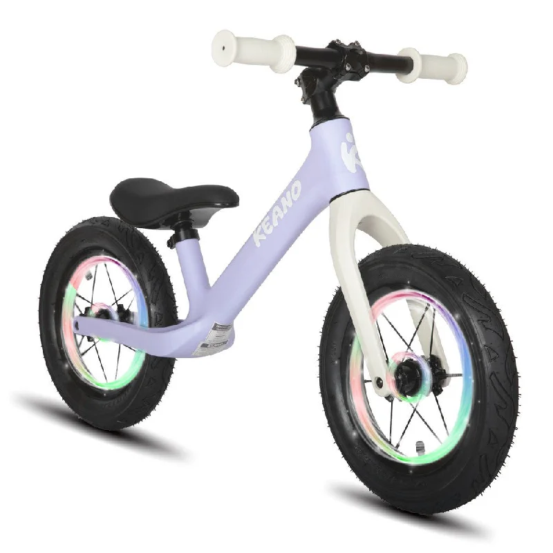 Bicycle gear pad-KEANO 12 Inch Balance Bike with Light-Up Wheels for 2-6 Years Old Kids