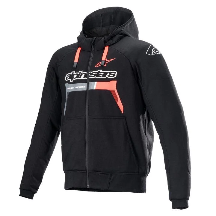 Cycling shoe pad-ALPINESTARS CHROME IGNITION HOODIE - BLACK/FLUO RED